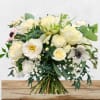 White floral bouquet with roses and anemones