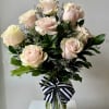 Classic Dozen Specialty Pink Mondial Roses with Greens and SGB Accent Bow