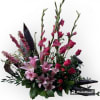 Celebrate the life they lived with this Celebration Rosa arrangement. Gladiolus, larkspur