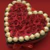 The Luxury Heart Rose &amp; Chocolate Box is a refined floral statement