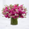 Carmella is a vibrant and joyful floral arrangement featuring lush clusters of