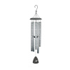 Metal wind chime with hanging tubes and a small clapper