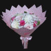 12 roses in white, pink, and hot pink, with baby&rsquo;s breath. Pink