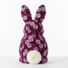 A sculptural floral bunny designed entirely from fresh seasonal blooms in rich