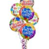 Six Birthday balloons arranged in a beautiful bouquet. Colors and styles will