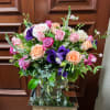 Recipe: Assortment of different Colored Roses, Lisianthus, Veronica, Globe Amaranths, Fresh Eucalyptus