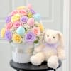 A soft and elegant Easter arrangement featuring approximately 30&ndash;36 roses in delicate