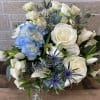 Who says flowers don't come in Blue?
Blue Hydrangea, Blue Thistle and White