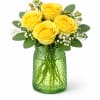 A charming and elegant arrangement featuring four premium roses, beautifully accented with