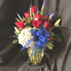 PATRIOTIC BLOOMS IN A CUSTOM VASE