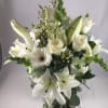 An elegant bouquet of all white flowers