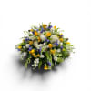 Low, rounded and garden-fresh, this casket piece brings a calm, uplifting presence
