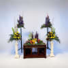 A luminous sympathy floral set designed to comfort and honor-a coordinated funeral