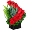 Roses With a Twist is a modern, eye-catching rose arrangement designed with
