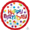 Round birthday balloon with colorful 