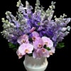 Lavender Larkspur &amp; Orchid Bouquet is a long lasting stunning centerpiece! 