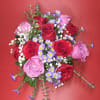 Red and purple roses. 