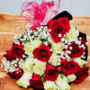 Timeless classic wrapped bouquet with 2 dozen roses wrapped and tied with