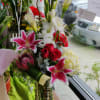One of our exotic, Ikebana style bouquets, designed beautifully using gladiolus, calla