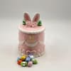 A soft and elegant Easter keepsake, this ceramic container is beautifully detailed