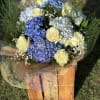 **Blue Skies** &ndash; A hand wrapped serene blend of soft white roses