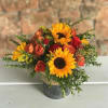 Rustic fall sunflower arrangement