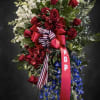 Red, White and Blue deluxe spray with ribbon.