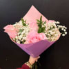 1/2 Dozen delightful pink roses in a bouquet for that special woman
