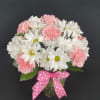 An eye-catching bouquet of pink roses (deluxe &amp; premium sizes), pink carnations