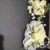 A clean, minimalist white design elevated with pearl details. Sleek, modern, and