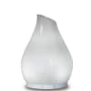 White teardrop-shaped electric diffuser with a frosted finish and small control icons on the base.