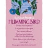 Pink wall art print with illustrated hummingbirds and blue flowers and the text Advice from a Hummingbird.