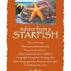 Orange plaque with starfish and ocean scene and inspirational advice text