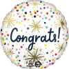 Round white balloon with colorful confetti and 