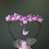 This potted, two phalaenopsis stems connecting into a heart, perfect gift for