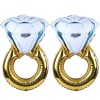2 28in Diamond Ring Mylar Balloons HELIUM FILLED