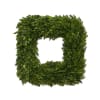 Square green foliage wreath with a hollow center