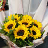 Enjoy a beautifully wrapped sunflower and mixed green bouquet. Choose from a