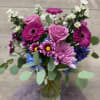 A "just picked" from the meadow mix of lavender roses, daisies, gerbera