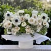 Box N.3 Green hydrangea with garden roses and amazing anemones
