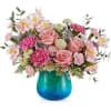Soft and serene, Teleflora's Blue Hues Bouquet delights with blush pink blooms