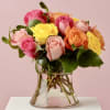 A vibrant combination of mounded roses in so many pretty shades of