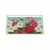Rectangular serving tray featuring colorful painted flowers and bees on a teal background
