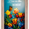 This cute little plaque stands 5 in tall and lights up. Perfect