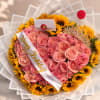 A heart made of natural roses, framed by a border of beautiful