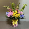 Spring is here with this sweet bouquet.

Measures approx. 16"Tx13"W and arrives in