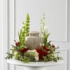 A sophisticated sympathy piece designed to surround a loved one with lush