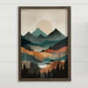 17.5" x 23.5" Muted green and warm orange bands form a layered