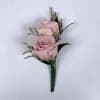 Soft pale lavender roses take center stage in this Amethyst boutonniere, a
