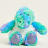 Rainbow plush teddy bear sitting upright